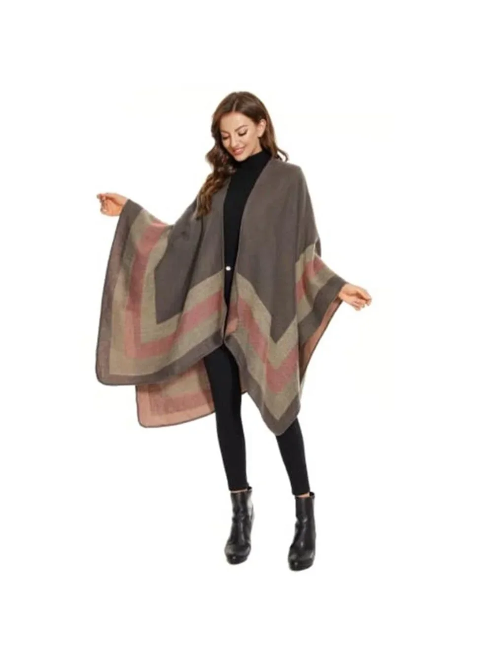 Shawl Wraps for Women, Elegant Knitted Cape Open Front Poncho Scarf Blanket